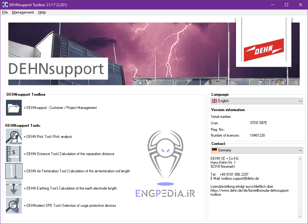 نرم افزار DEHNsupport Toolbox 3.260 برنامه‌ریزی سیستم‌های حفاظت در ...